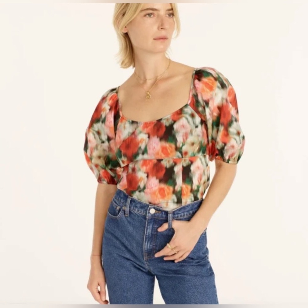 J. Crew Square Neck Top Liberty Hazy Days Fabric Size 6 - Picture 4 of 11